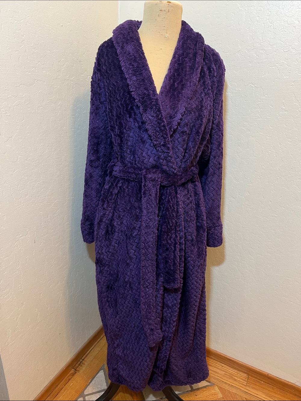 Charter Club Plush Shawl Collar Robe in Purple